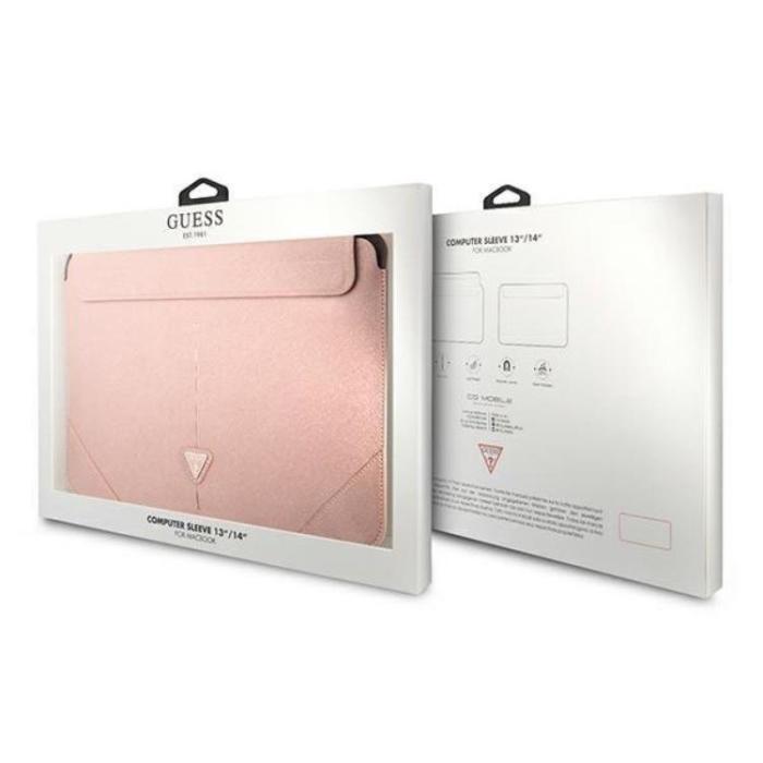 Guess - Guess Datorfodral 16'' Saffiano Triangle Logo - Rosa