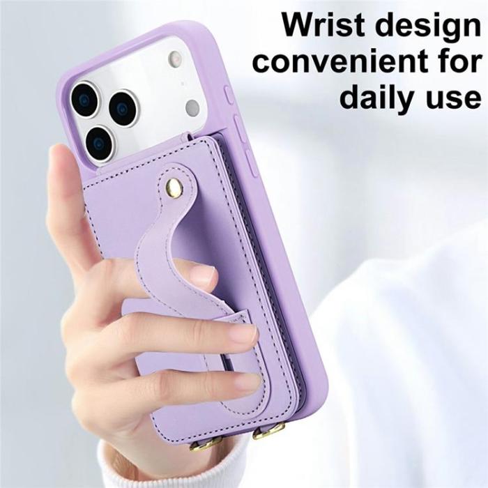 A-One Brand - iPhone 17 Pro Mobilskal korthållare Med Axelrem - Lila