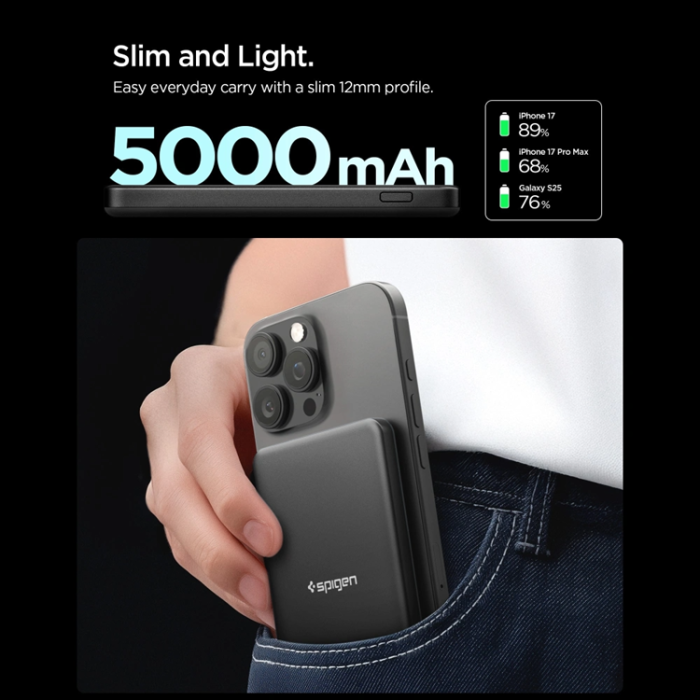 Spigen - Spigen Magsafe Powerbank 5000mah Essential 22.5W - Svart