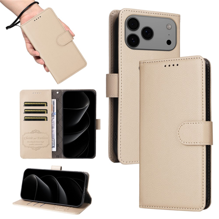 A-One Brand - iPhone 17 Pro Max Plånboksfodral RFID Blocking med Handledsrem