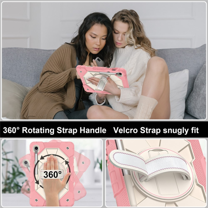 A-One Brand - Galaxy Tab S10 FE/S9 FE/S9 Skal Kickstand med Rem - Roséguld