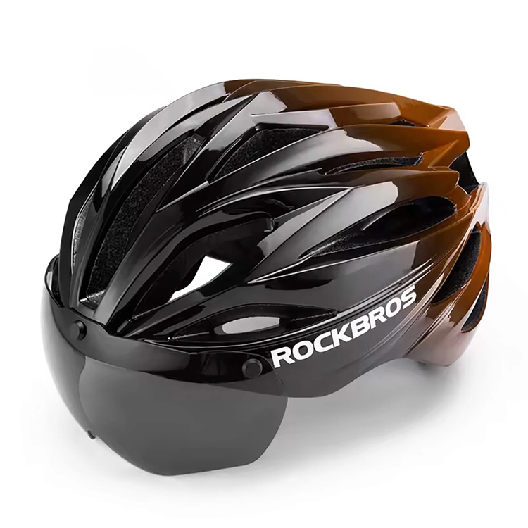 Rockbros Cykelhjälm Avtagbara UV-Skyddsglasögon - Svart/Brun (Svart Brun) | 264 | AlltMobil