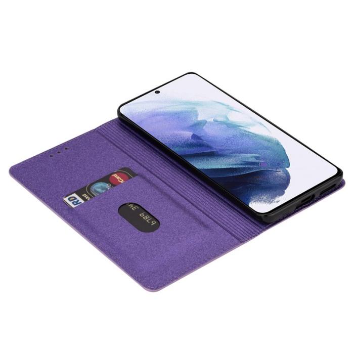 OEM - Mobilskal till Samsung Galaxy S26 Glittrig PU Läder + TPU Kortfack - Lila