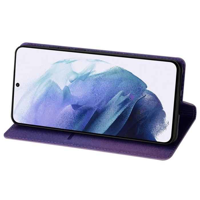 OEM - Mobilskal till Samsung Galaxy S26 Glittrig PU Läder + TPU Kortfack - Lila