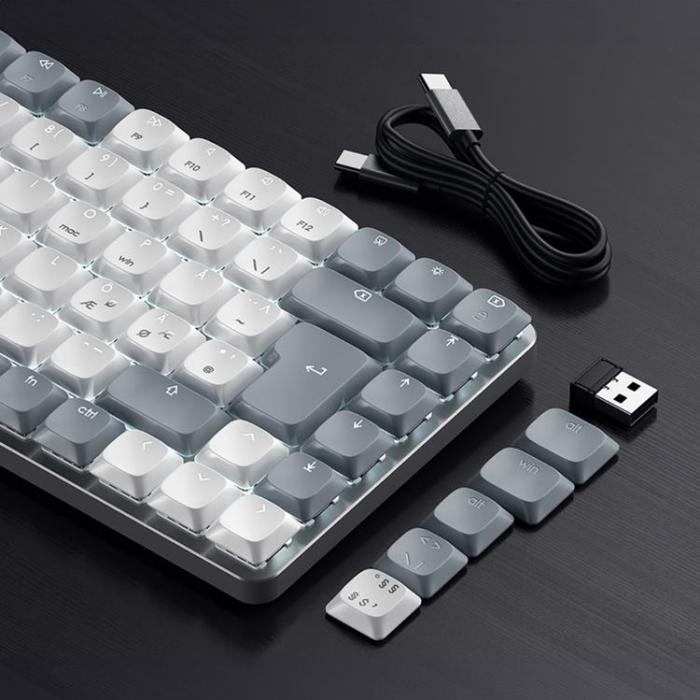 Satechi - Satechi SM1 Slim Mekaniskt Bakbelyst Tangentbord Nordisk Layout - Ljusgrå