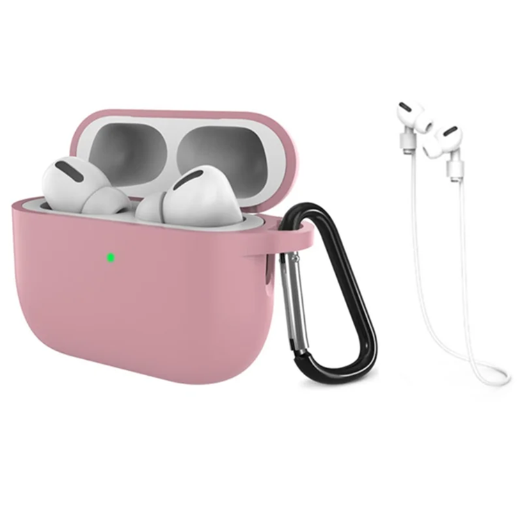 Airpods Pro 3 Mobilskal Silikon med Anti-förlorad Rem (Bönrosa) | 2353 | AlltMobil