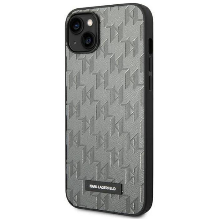 KARL LAGERFELD - Karl Lagerfeld iPhone 14 Skal Saffiano Mono Metal Logo - Grå