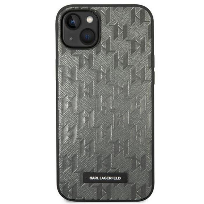 KARL LAGERFELD - Karl Lagerfeld iPhone 14 Skal Saffiano Mono Metal Logo - Grå