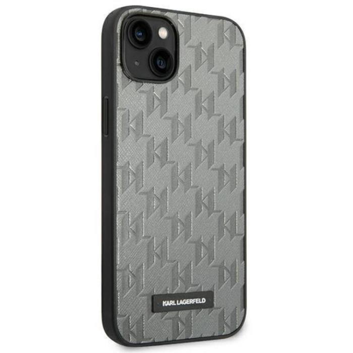 KARL LAGERFELD - Karl Lagerfeld iPhone 14 Skal Saffiano Mono Metal Logo - Grå