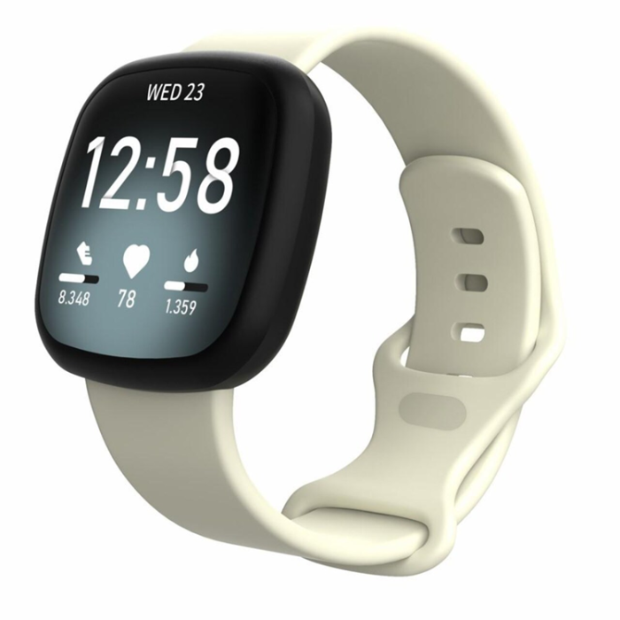 A-One Brand - Fitbit Versa 3/Sense Armband Silikon Large - Beige