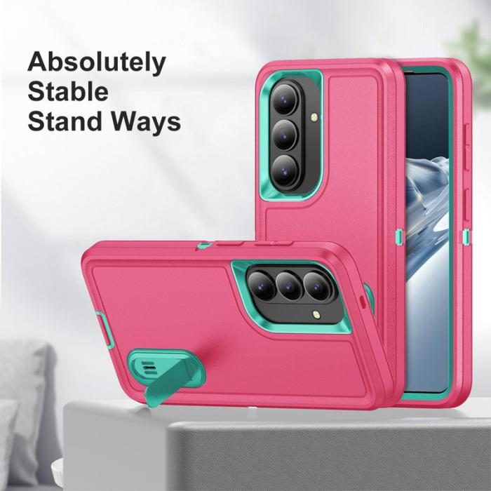 OEM - Mobilskal för Samsung Galaxy S26 Plus PC + Silikon Anti-Drop Kickstand - Rosa