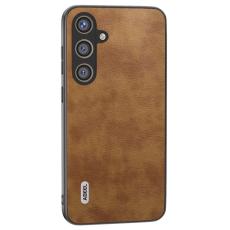 ABEEL - ABEEL Mobilskal till Samsung Galaxy S24+ Litchi Textur Brun