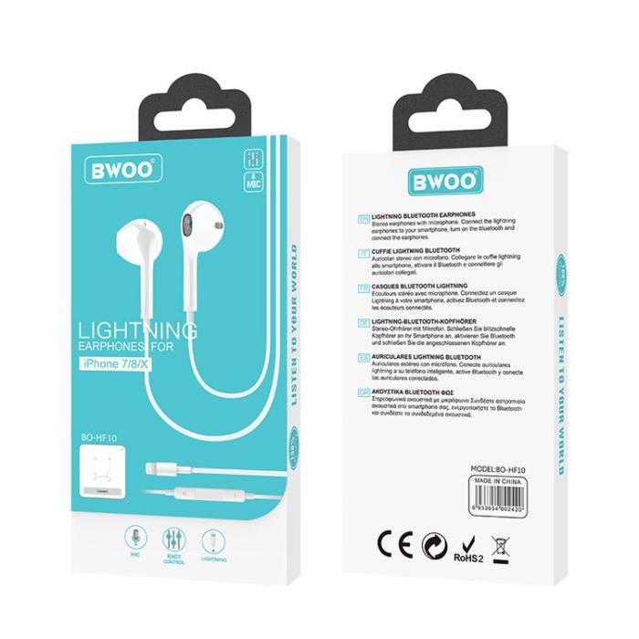 BWOO - BWOO In-Ear Trådbundna Hörlurar Lightning Stereo - Vit