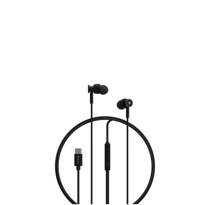 Devia - Devia In-Ear Trådbundna Hörlurar USB-C Smart M1 Digital Metal - Svart