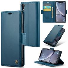 Caseme - CASEME iPhone XR Pl&aring;nboksfodral Konstl&auml;der RFID-Skydd Bl&aring;