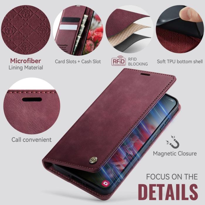 Caseme - CASEME 033 Samsung Galaxy A56 5G Fodral RFID-Skydd Röd