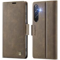 AUTSPACE - AUTSPACE Samsung Galaxy A36 5G Fodral KonstL&auml;der - Brun