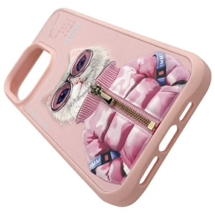 NIMMY - Nimmy iPhone 15 Pro Max Mobilskal Cool & Cute 2.0 Cat - Rosa