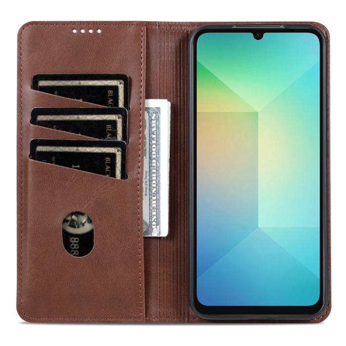AZNS - AZNS Samsung Galaxy A17 Plånboksfodral Konstläder - Brun