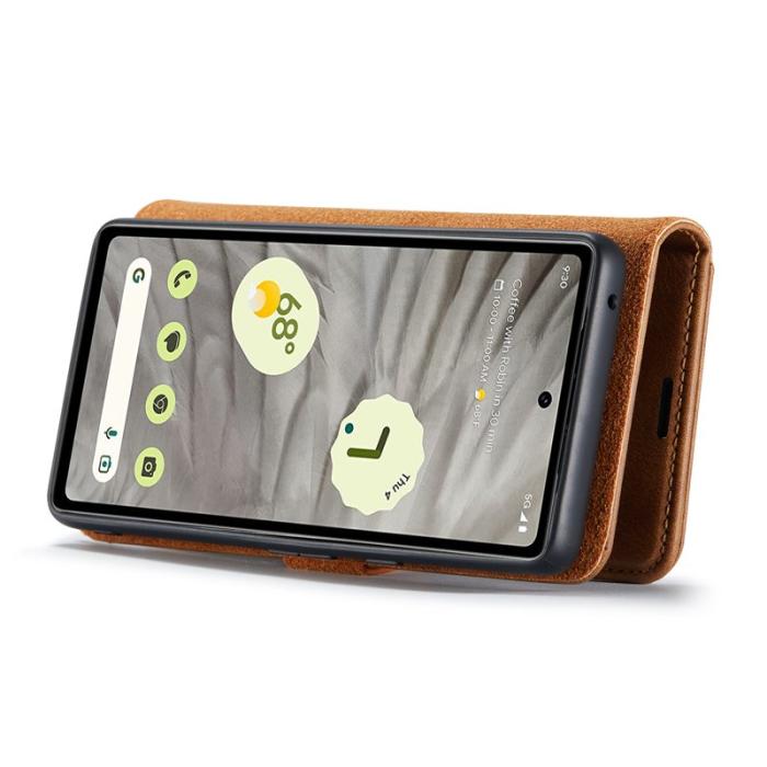 DG.MING - DG.MING Google Pixel 7a Plånboksfodral i Äkta läder Magnetisk Brun