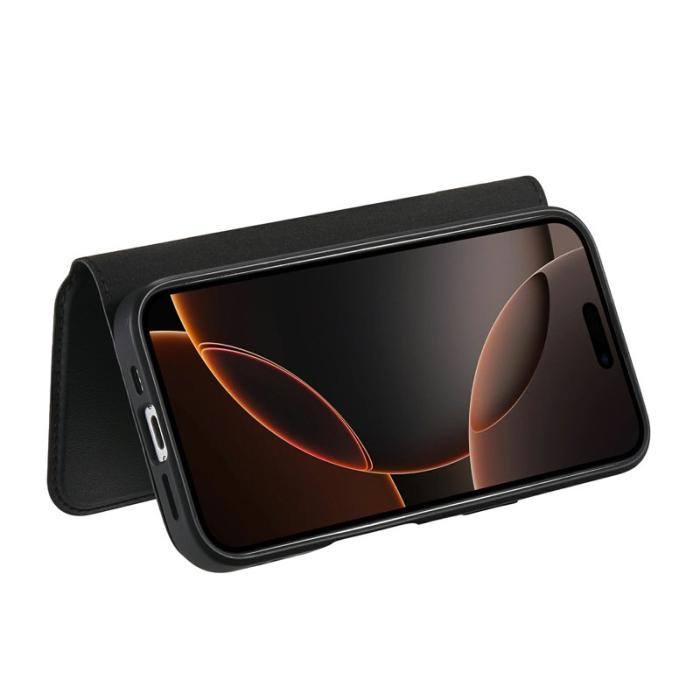 CASENEO - CASENEO iPhone 16 Plus Plånboksfodral Konstläder - Svart