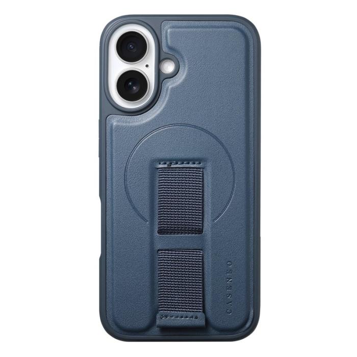 CASENEO - CASENEO iPhone 16 Plus Fodral - Magnetiskt KonstLäder - Blå