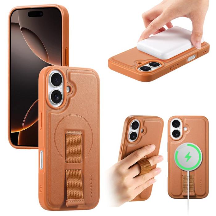 CASENEO - CASENEO iPhone 16 Plus Fodral Magnetiskt KonstLäder - Brun