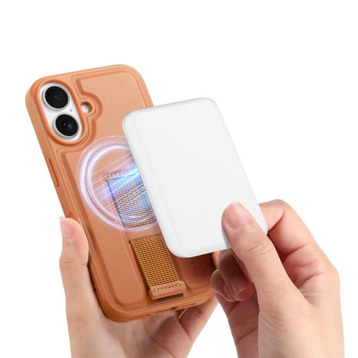 CASENEO - CASENEO iPhone 16 Plus Fodral Magnetiskt KonstLäder - Brun