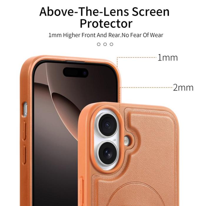 CASENEO - CASENEO iPhone 16 Plus Fodral Magnetiskt KonstLäder - Brun