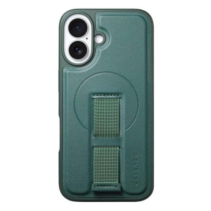 CASENEO - CASENEO iPhone 16 Plus Fodral - Magnetiskt KonstLäder - Grön