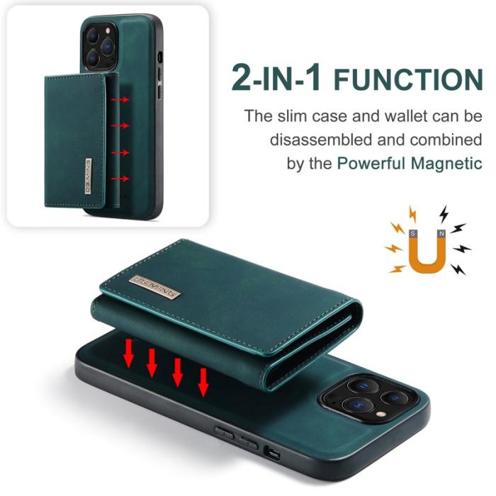 DG.MING - DG.MING iPhone 16 Pro Konstläder Plånboksfodral Kickstand Grön