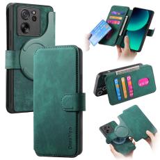 CASENEO - CASENEO Xiaomi 13T Pl&aring;nboksfodral - Avtagbart Pl&aring;nboksfodral Konstl&auml;der - Gr&ouml;n