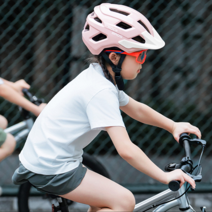 Rockbros - Rockbros LK-67 Cykelhjälm för Barn med Avtagbart Visir 54–58 cm - Rosa