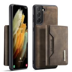 DG.MING - DG.MING M2 Magnetiskt Pl&aring;nboksfodral med St&auml;ll f&ouml;r Samsung Galaxy S21+ 5G Brun