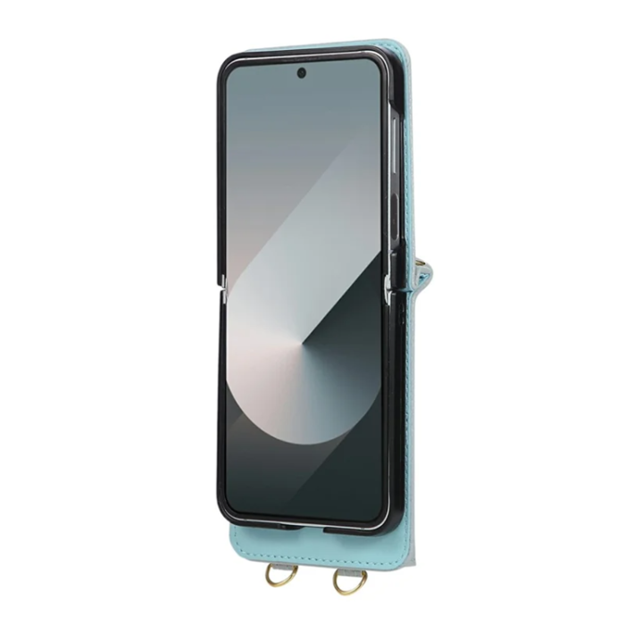 A-One Brand - Galaxy Z Flip 7 5G Mobilskal Korthållare Kickstand Rhombus - Blå