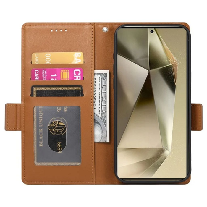 OEM - Galaxy S25 Ultra Plånboksfodral - Brun