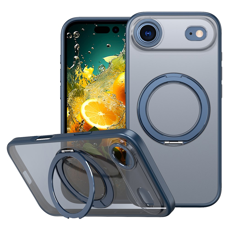 iPhone Air Mobilskal Ring Kickstand TPU PC Clear - Blå | 2353 | AlltMobil