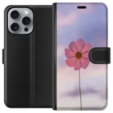 Gustaf - Pl&aring;nboksfodral till Apple iPhone 16 Pro Max med Rosa blomma