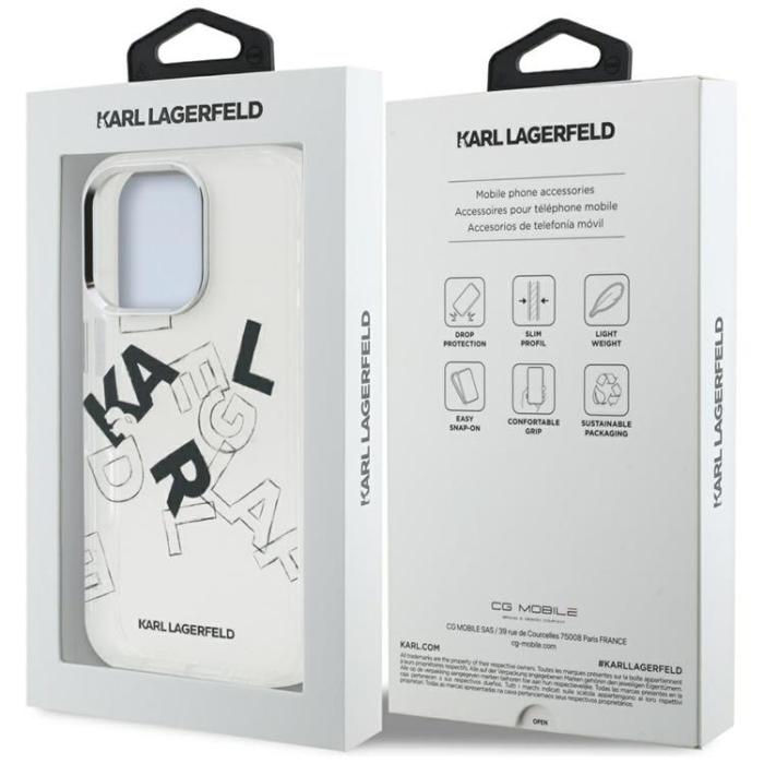 KARL LAGERFELD - Karl Lagerfeld iPhone 16 Pro Mobilskal IML Sketched Graphic - Transparent