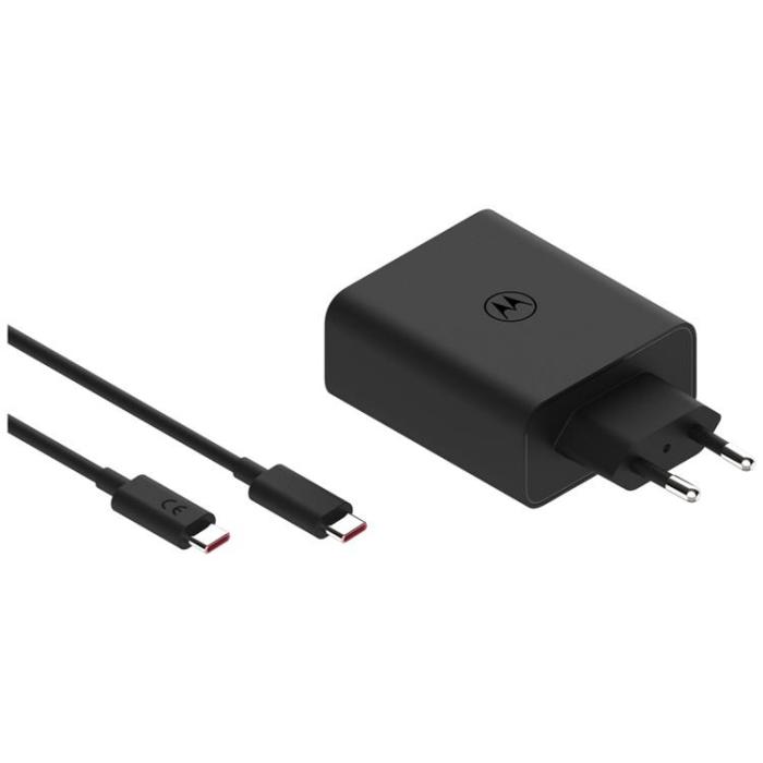 Motorola - Motorola Snabbladdare 125W 2xUSB-C med 1m Kabel TurboPower - Svart