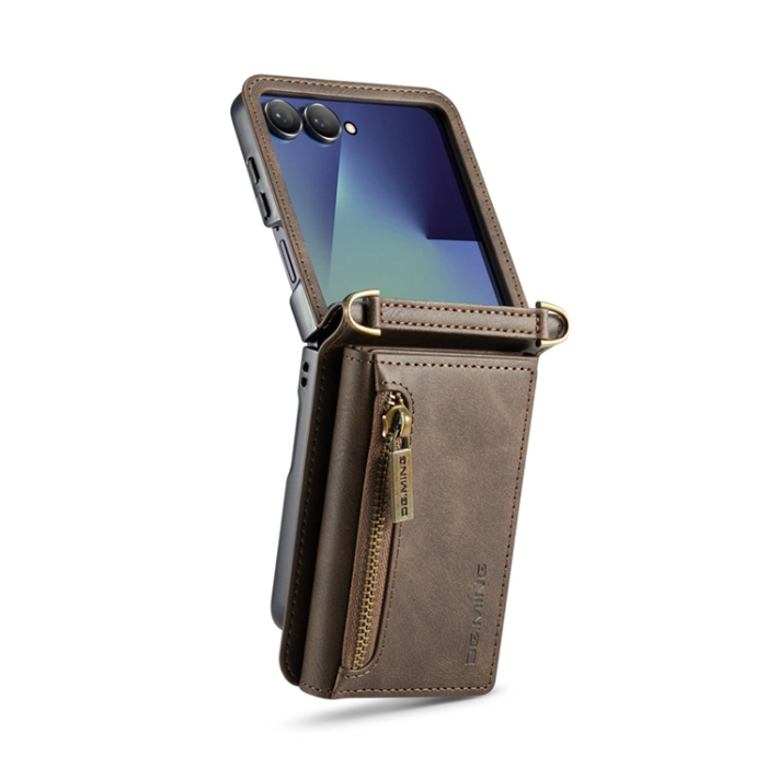 DG.MING - DG.MING Galaxy Z Flip 7 Mobilskal RFID Blocking M5 - Kaffe