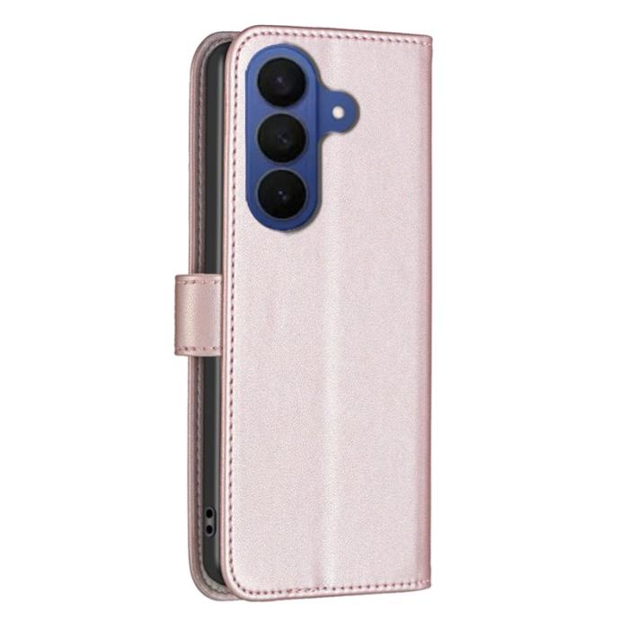 BINFEN COLOR - BINFEN Samsung Galaxy S26 Plus Fodral Folio Flip Konstläder - Roséguld