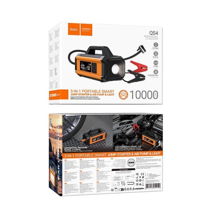 Hoco - Hoco Starthjälp Powerbank 10000 mAh 18W - Orange-Svart