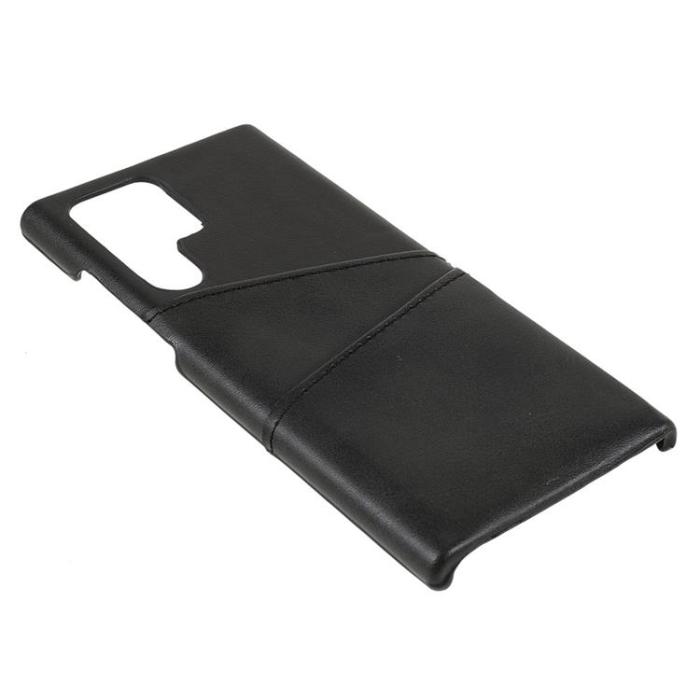 OEM - Kortplats Läder Skal Galaxy S22 Plus - Svart