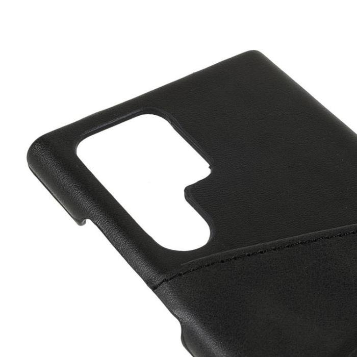 OEM - Kortplats Läder Skal Galaxy S22 Plus - Svart