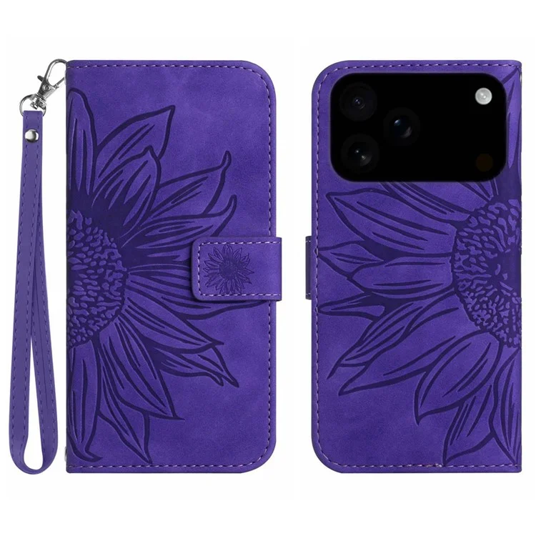iPhone 17 Pro Max Plånboksfodral Sunflower Imprint - Mörklila | 2353 | AlltMobil