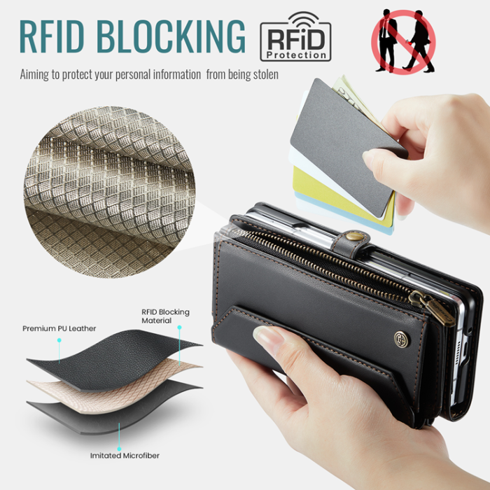 Caseme - CASEME Galaxy Z Fold 7 Plånboksfodral Med Remmar - Svart