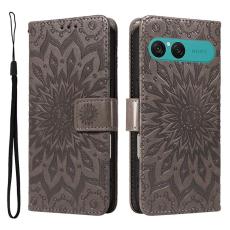 A-One Brand - Sony Xperia 10 VII Plånboksfodral Sunflower Imprinted - Grå