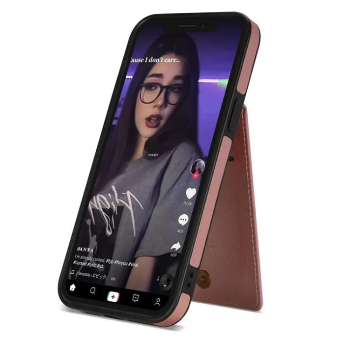 N.BEKUS - N.BEKUS iPhone 15 Pro Max Mobilskal Korthållare - Rosa