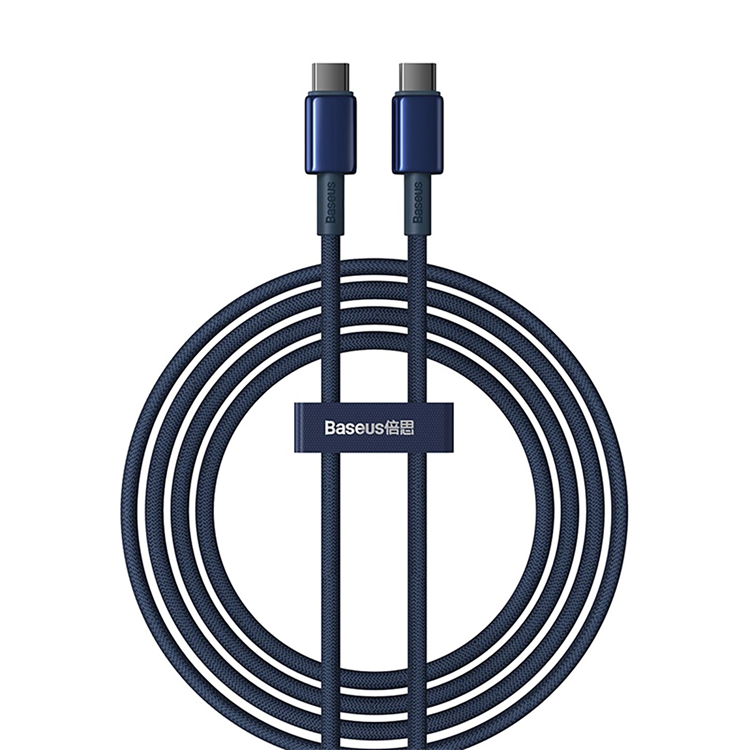 Baseus USB-C till USB-C kabel 100W 1m Tungsten Gold - Marinblå | 3541 | AlltMobil